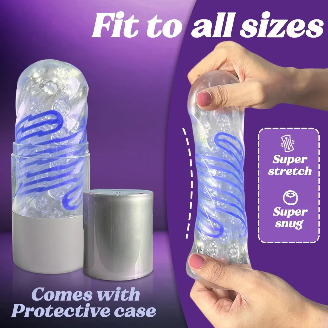 Super Stretchable Calmras Spinner Massager blue