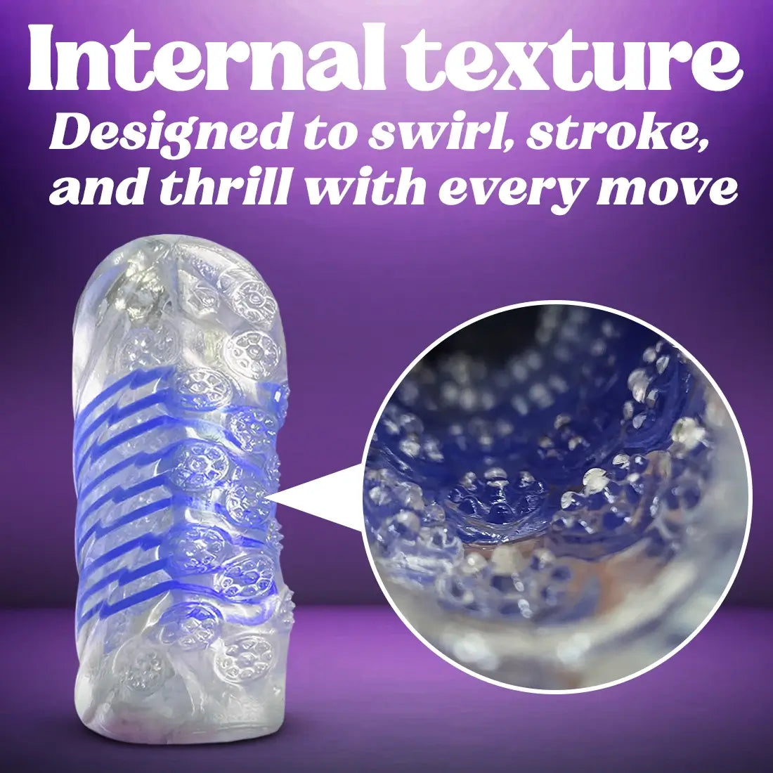 Calmras Spinner Massager blue internal texture design 
