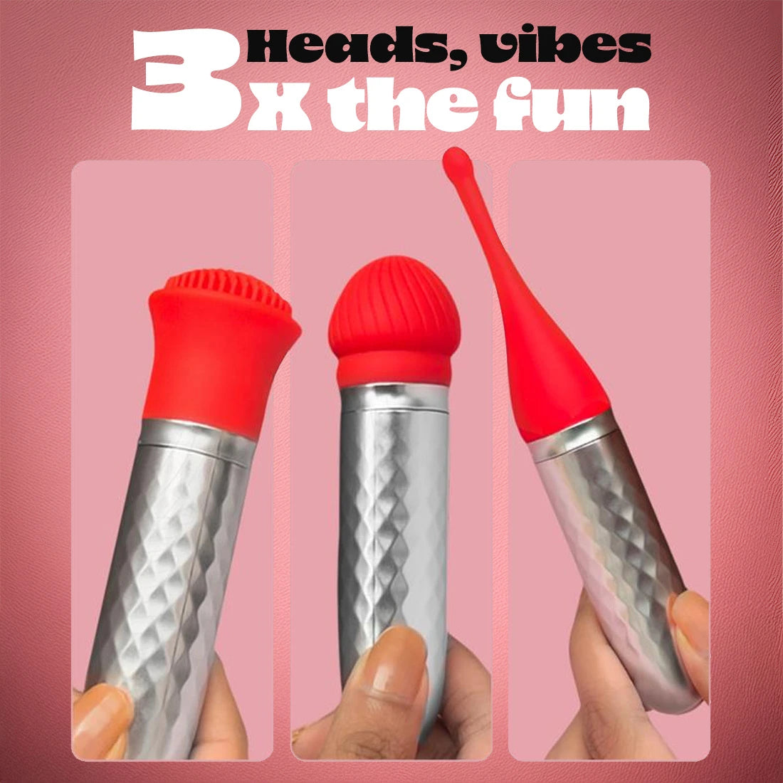 Noor body massager with 3 interchangeable head attachments